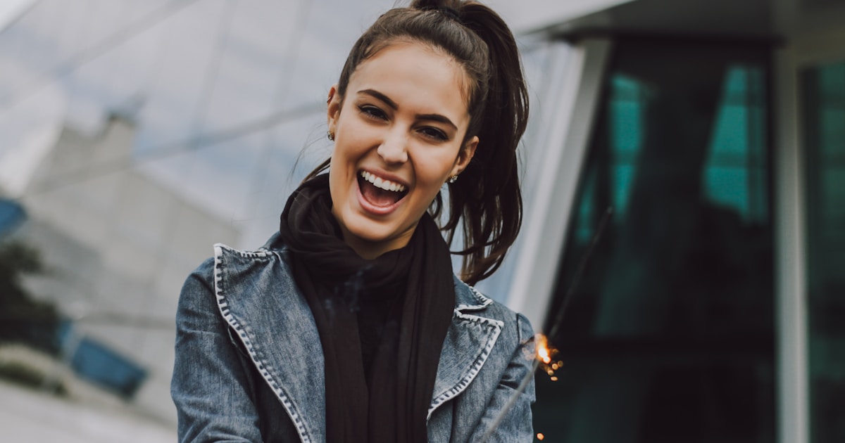 Woman confidently looking at camera